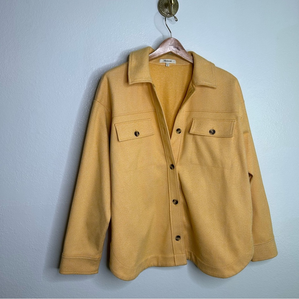 Madewell Brushed Herringbone Knit Shirt Jacket Size Medium